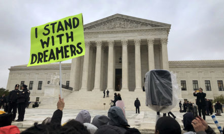 Protestors outside of the Supreme Court