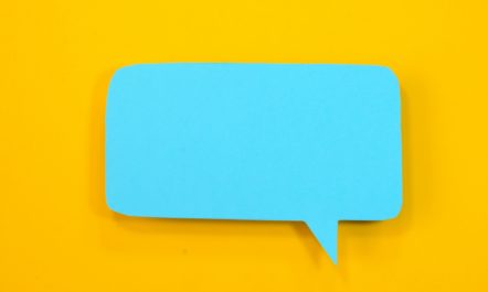 Speech bubble on yellow background