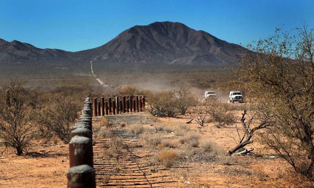 Signs in the Yuha Desert. Near the USA - Mexico border