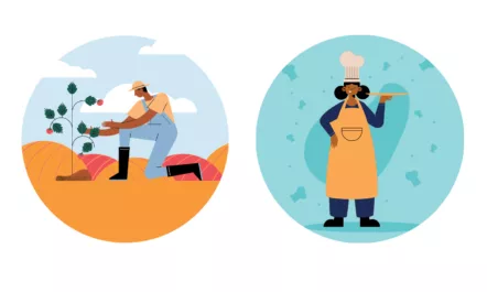 Illustration of agriculture and domestic worker.