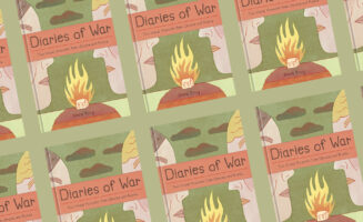 An image showing a cover of the book called Diaries of War by Nora Krug.