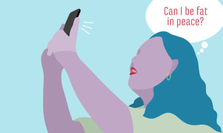 Body positive and strong women taking a photos.