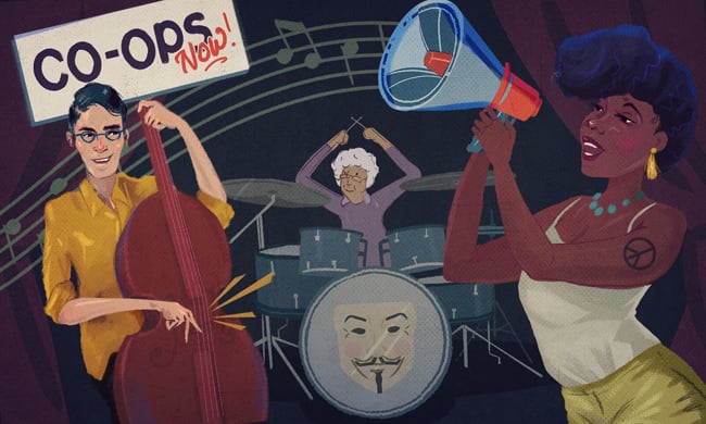 Jazz economy illustration by Jennifer Luxton.
