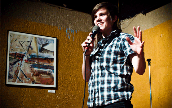 Cameron Esposito does stand up at the Crown Tap Room in Chicago. Photo by Erin Nekervis/Flickr.