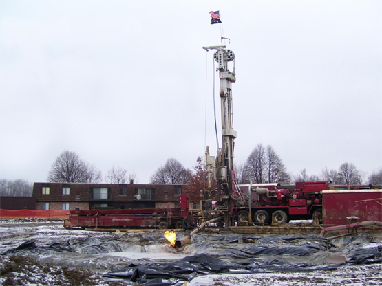 A surburban fracking operation in Ohio.