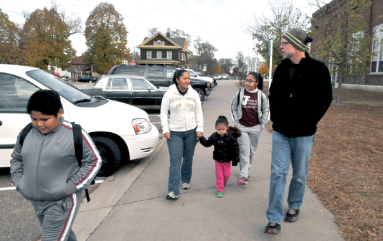 Teacher Walks with Student