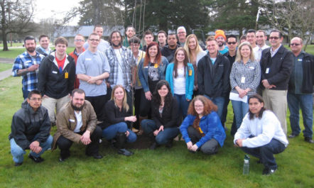 The students from Deb Arthur’s “Inside-Out” class. Photo by C.J. Drake.
