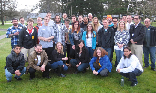The students from Deb Arthur’s “Inside-Out” class. Photo by C.J. Drake.