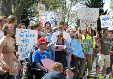 St. Mary's wage campaign. Photo by Caroline Selle.