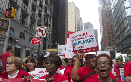 Nurses’ Unions Send Thousands to Climate March, Call Global Warming a “Health Care Emergency”