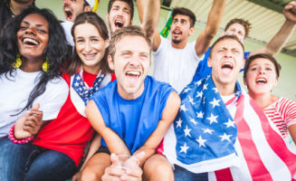 Celebrating With USA Flag from Shutterstock