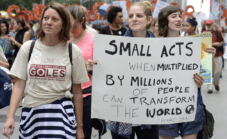At the People's Climate March in New York City. Photo by Stephen D. Melkisethian / Flickr.