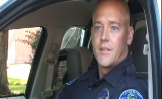 Officer Greg Ruprecht. Still from video taken by rjcolorado1.