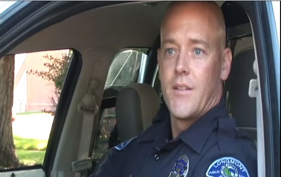 Officer Greg Ruprecht. Still from video taken by rjcolorado1.