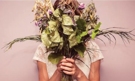 Woman with flowers