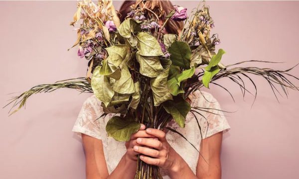 Woman with flowers
