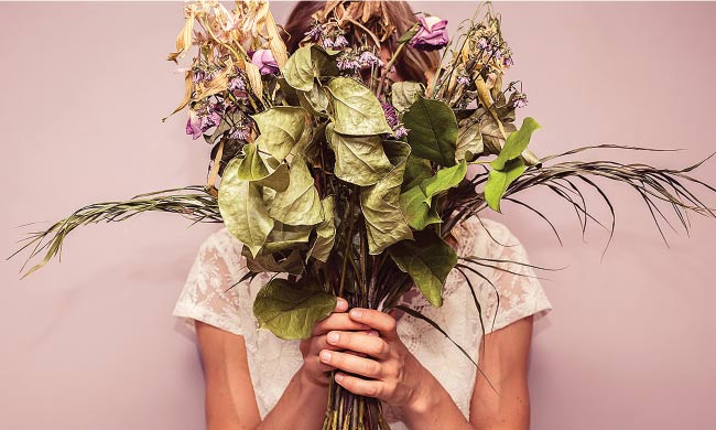 Woman with flowers