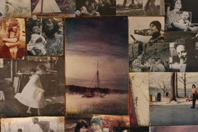 Pete Seeger's wall of photos. Photo by Michael Bowman.