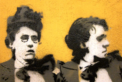 Emma Goldman street art. Photo by Dr. Case.
