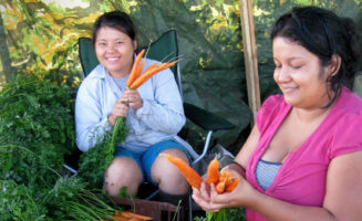Preparing vegetables. Photo by Alleen Brown.