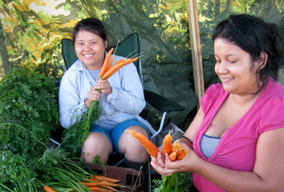 Preparing vegetables. Photo by Alleen Brown.