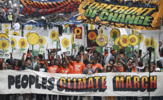The front of the People's Climate March. Photo by John Minchillo / Flickr.