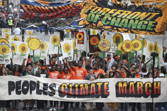 The front of the People's Climate March. Photo by John Minchillo / Flickr.