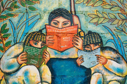 Zapatista mural in San Pedro Polhó. Photo by Ribelo.