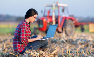 Farmer With Computer photo from iStock