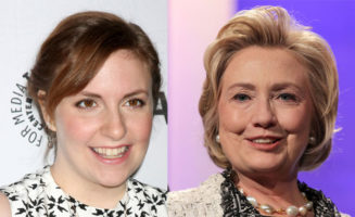 Lena Dunham and Hillary Clinton