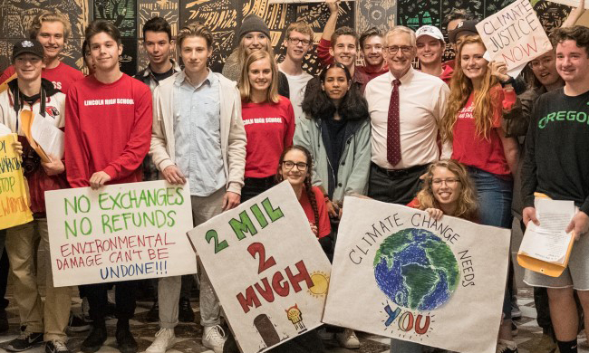 Student activists with Bill Bigelow and Tim Swinehart.jpg