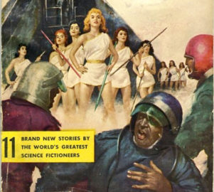 A pulp science-fiction cover from 1957. Photo courtesy of Wikimedia Commons.