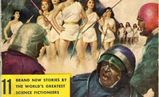 A pulp science-fiction cover from 1957. Photo courtesy of Wikimedia Commons.