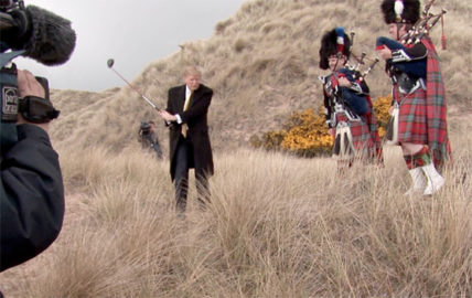 Donald Trump golfs