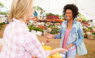 Women at Farmers Market photo from Shutterstock